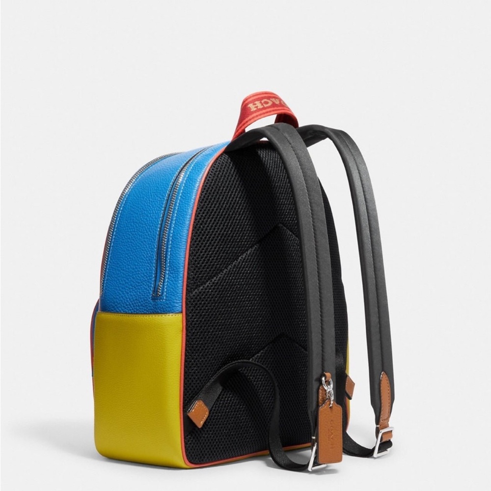 Coach White Blue Yellow Leather Mini Backpack - Picture 4 of 16